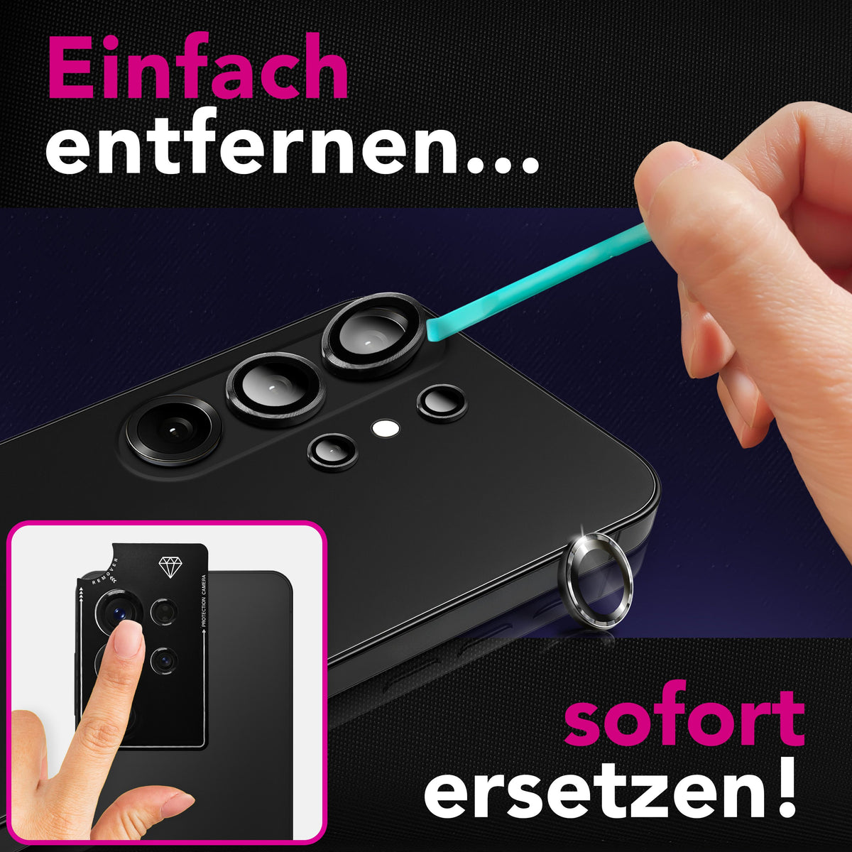NALIA Glas Kameraschutzringe für Samsung Galaxy S26 Ultra – Linsenschutz & Case Friendly – FOCUS.PRO CLX (9H Härtegrad & Montagerahmen) – Marke aus Berlin