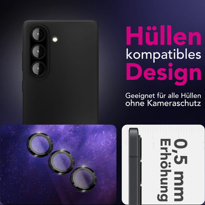 NALIA Glas Kameraschutzringe für Samsung Galaxy A57 – Linsenschutz & Case Friendly – FOCUS.PRO CLX (9H Härtegrad & Montagerahmen) – Marke aus Berlin