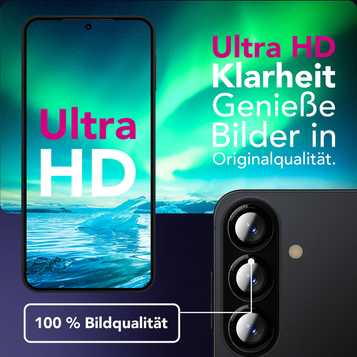NALIA Glas Kameraschutzringe für Samsung Galaxy A57 – Linsenschutz & Case Friendly – FOCUS.PRO CLX (9H Härtegrad & Montagerahmen) – Marke aus Berlin