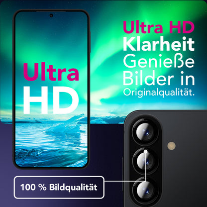 NALIA Glas Kameraschutzringe für Samsung Galaxy A57 – Linsenschutz & Case Friendly – FOCUS.PRO CLX (9H Härtegrad & Montagerahmen) – Marke aus Berlin