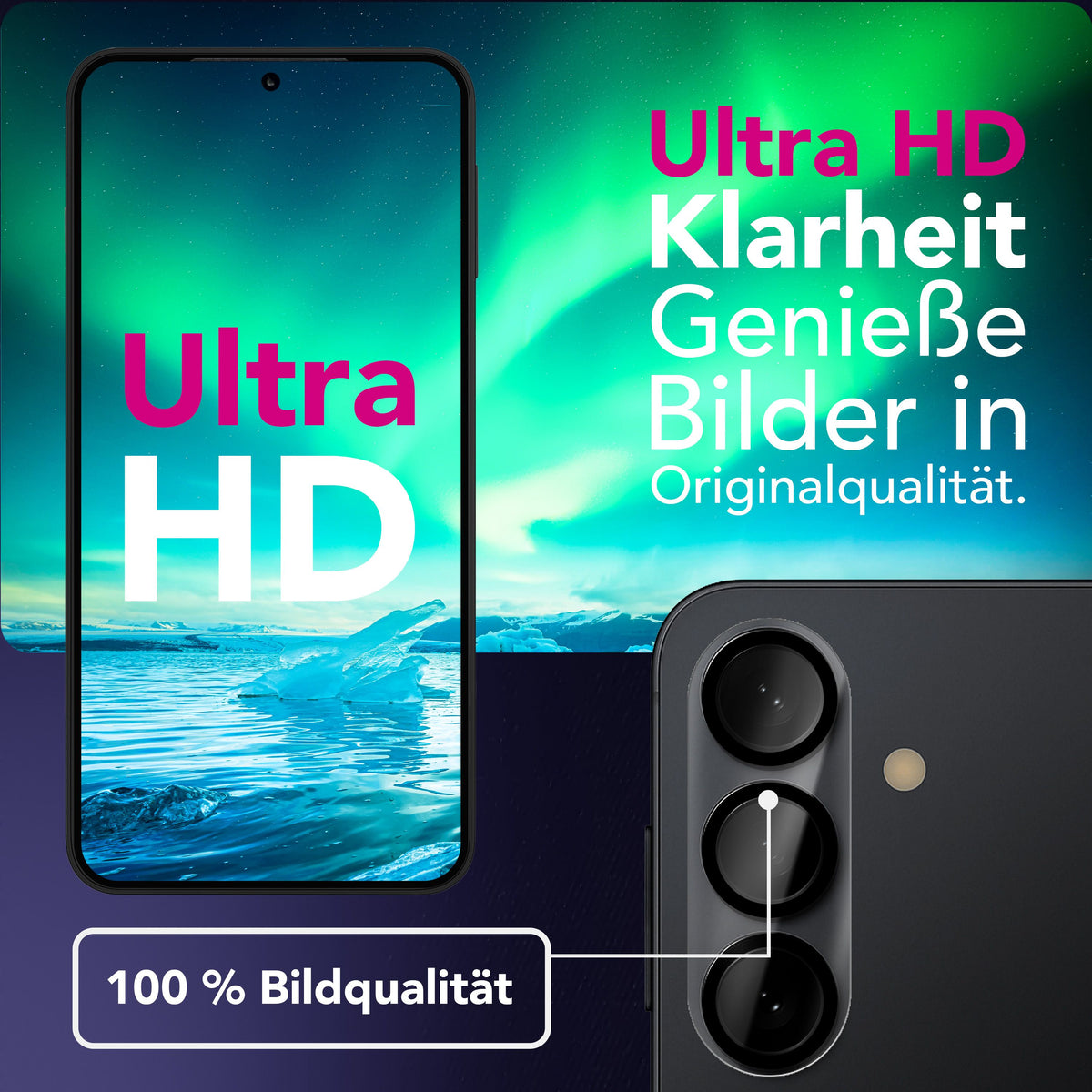 NALIA 2x Kameraschutzglas für Samsung Galaxy S26 – Linsenschutz 9H & Case-Friendly – FOCUS.X2 MAX (HD-Echtglas Transparent) – Marke aus Berlin
