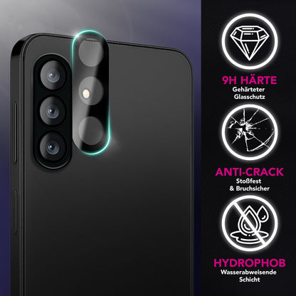 NALIA 2x Kameraschutzglas für Samsung Galaxy A37 – Linsenschutz 9H & Case-Friendly – FOCUS.X2 MAX (HD-Echtglas Transparent) – Marke aus Berlin