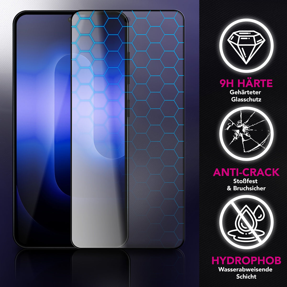 NALIA 2x Schutzglas für Samsung Galaxy S26 – Full-Screen Schutz 9H & Hüllenfreundlich – ARMORGLASSX (Display Glasfolie Transparent & 9H Härte) – Marke aus Berlin
