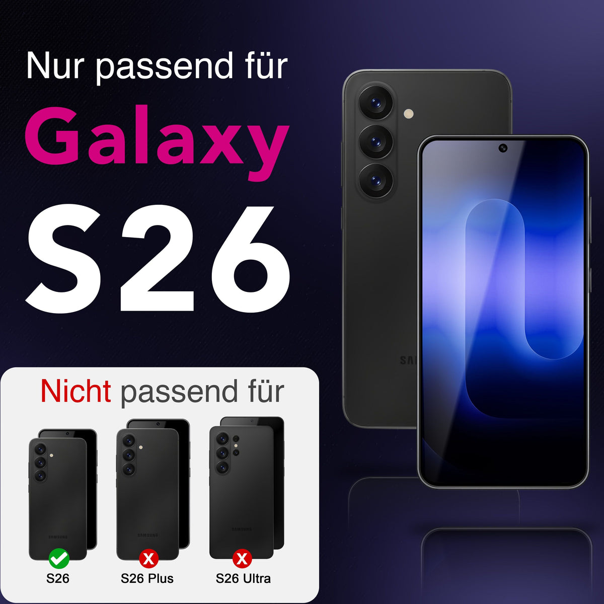 NALIA 2x Schutzglas für Samsung Galaxy S26 – Full-Screen Schutz 9H & Hüllenfreundlich – ARMORGLASSX (Display Glasfolie Transparent & 9H Härte) – Marke aus Berlin