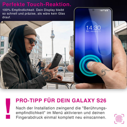 NALIA 2x Schutzglas für Samsung Galaxy S26 – Full-Screen Schutz 9H & Hüllenfreundlich – ARMORGLASSX (Display Glasfolie Transparent & 9H Härte) – Marke aus Berlin