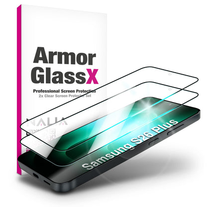 NALIA 2x Schutzglas für Samsung Galaxy S26 Plus – Full-Screen Schutz 9H & Hüllenfreundlich – ARMORGLASSX (Display Glasfolie Transparent & 9H Härte) – Marke aus Berlin