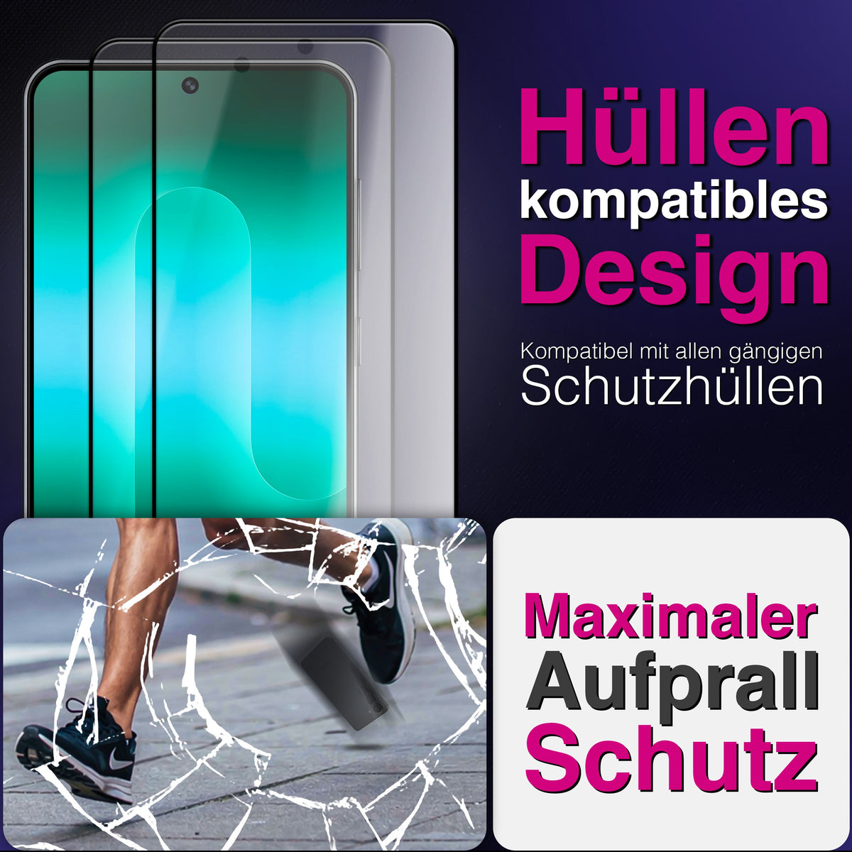 NALIA 2x Schutzglas für Samsung Galaxy S26 Plus – Full-Screen Schutz 9H & Hüllenfreundlich – ARMORGLASSX (Display Glasfolie Transparent & 9H Härte) – Marke aus Berlin