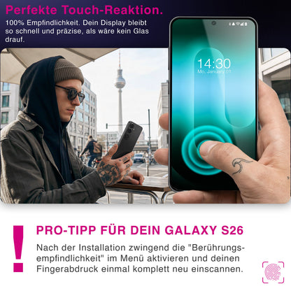NALIA 2x Schutzglas für Samsung Galaxy S26 Plus – Full-Screen Schutz 9H & Hüllenfreundlich – ARMORGLASSX (Display Glasfolie Transparent & 9H Härte) – Marke aus Berlin