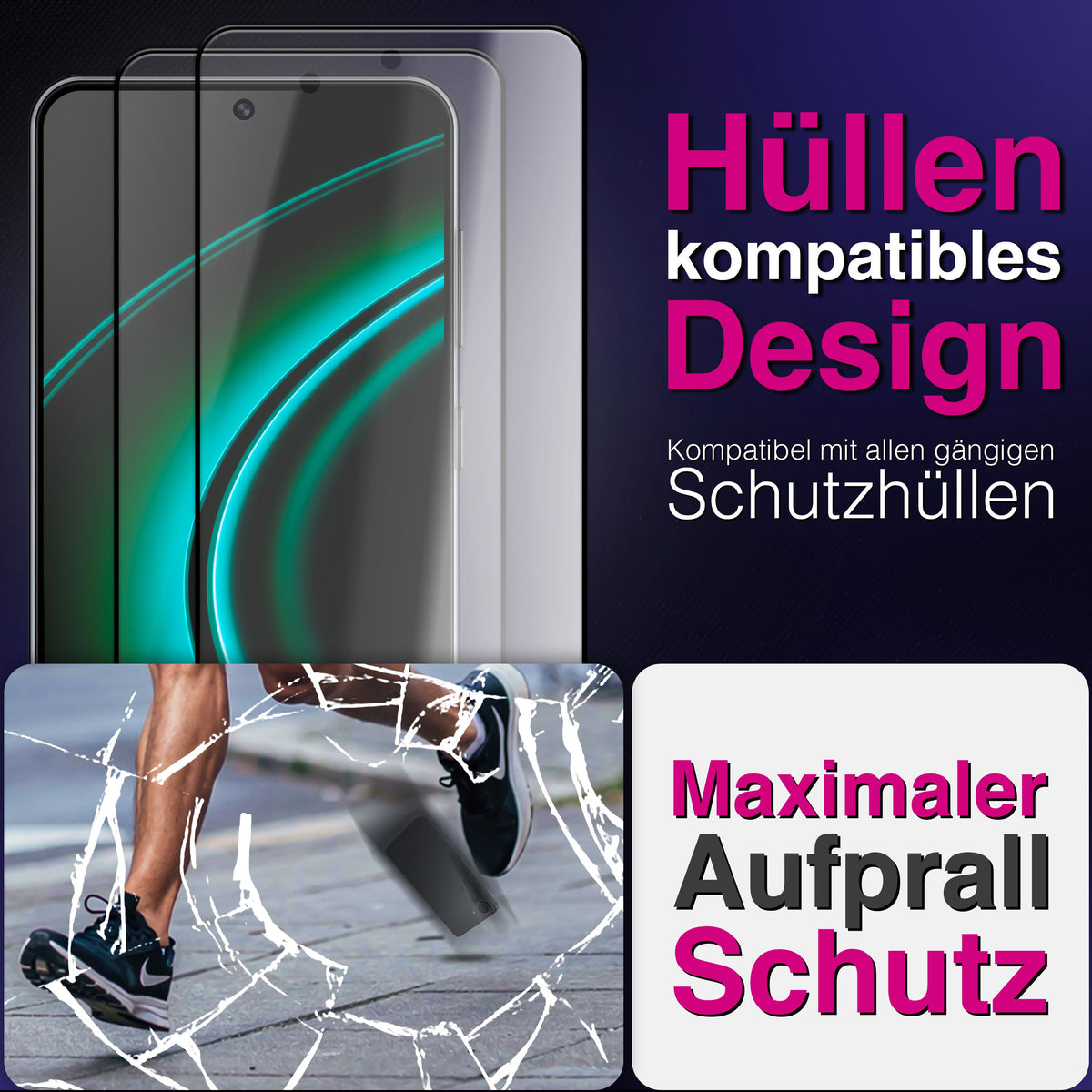 NALIA 2x Schutzglas für Samsung Galaxy A37 – Full-Screen Schutz 9H & Hüllenfreundlich – ARMORGLASSX (Display Glasfolie Transparent & 9H Härte) – Marke aus Berlin