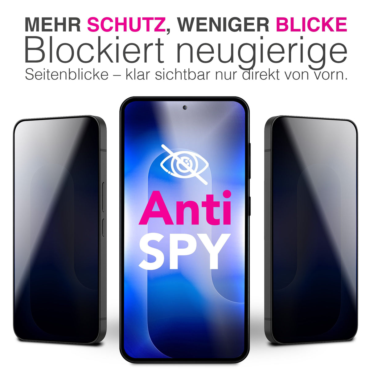 NALIA Blickschutzglas für Samsung Galaxy S26 – Härte 9H & Robust – ANTISPYX (Privacy Full-Cover) – Marke aus Berlin