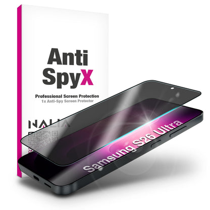 NALIA Blickschutzglas für Samsung Galaxy S26 Ultra – Härte 9H & Robust – ANTISPYX (Privacy Full-Cover) – Marke aus Berlin