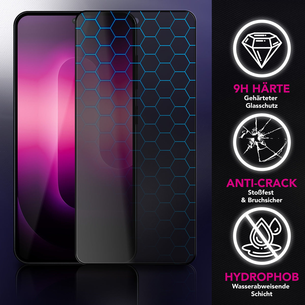 NALIA Blickschutzglas für Samsung Galaxy S26 Ultra – Härte 9H & Robust – ANTISPYX (Privacy Full-Cover) – Marke aus Berlin