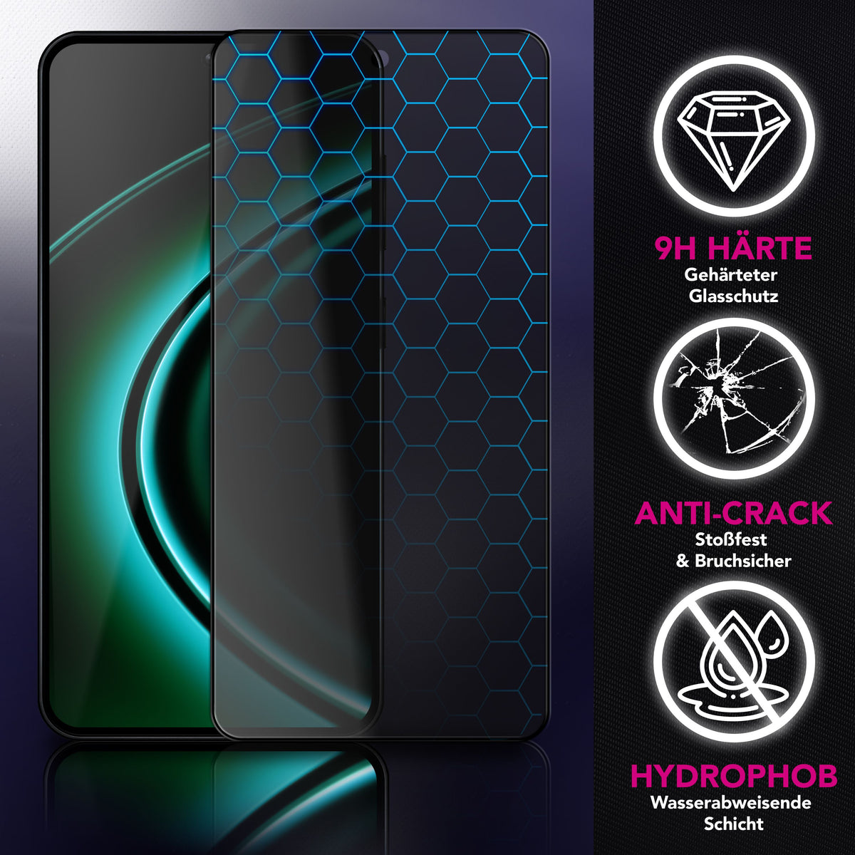 NALIA Blickschutzglas für Samsung Galaxy A37 – Härte 9H & Robust – ANTISPYX (Privacy Full-Cover) – Marke aus Berlin