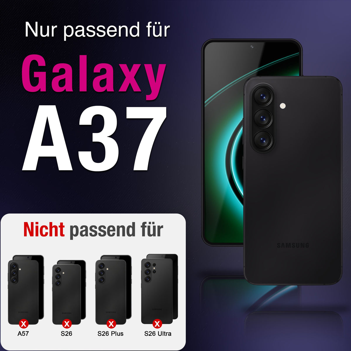 NALIA Blickschutzglas für Samsung Galaxy A37 – Härte 9H & Robust – ANTISPYX (Privacy Full-Cover) – Marke aus Berlin