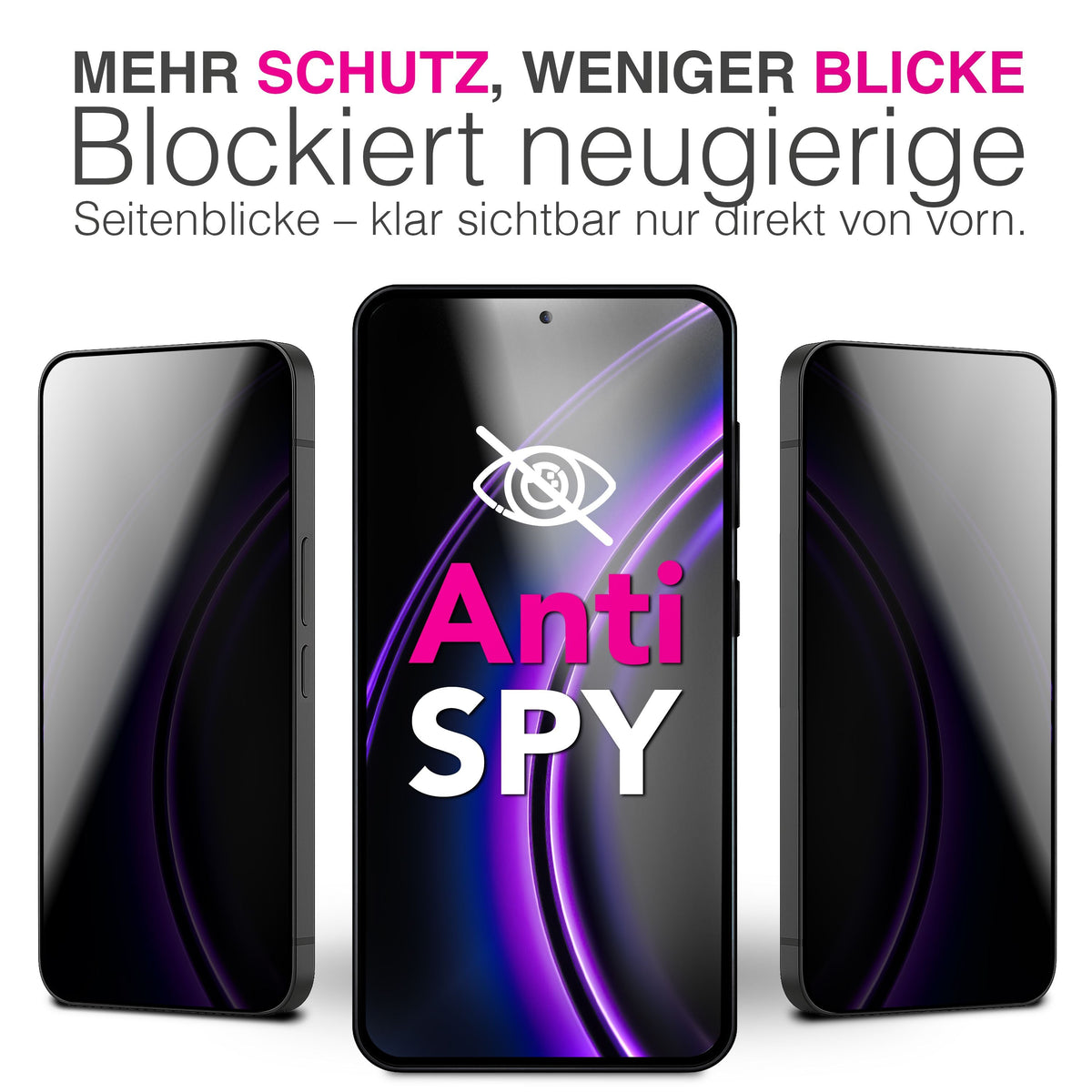 NALIA Blickschutzglas für Samsung Galaxy A57 – Härte 9H & Robust – ANTISPYX (Privacy Full-Cover) – Marke aus Berlin