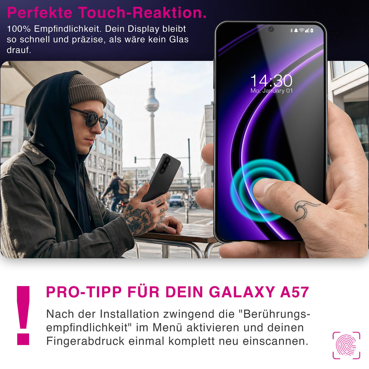 NALIA Blickschutzglas für Samsung Galaxy A57 – Härte 9H & Robust – ANTISPYX (Privacy Full-Cover) – Marke aus Berlin