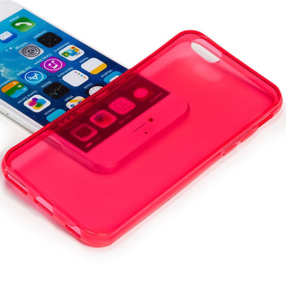 NALIA Handyhülle kompatibel mit iPhone 6 Plus 6S Plus, Ultra-Slim Silikon Case Cover Crystal Schutz-Hülle Dünn Durchsichtig, Etui Handy-Tasche Back-Cover Transparent Phone Bumper - Rot Transparent