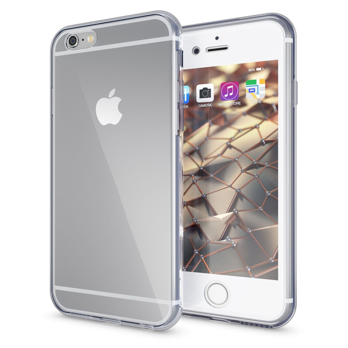 NALIA 360 Grad Handyhülle kompatibel mit iPhone 6 6S, Full Cover Vorne & Hinten Rundum Doppel-Schutz, Dünnes Ganzkörper Case Silikon Etui, Transparente Display Schutz-Hülle & Rückseite - Transparent
