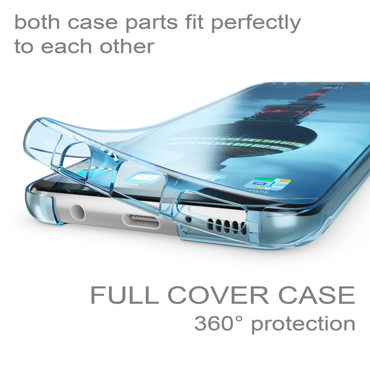 NALIA 360 Grad Hülle kompatibel mit Samsung Galaxy S8 Plus, Full Cover Rundum Doppel-Schutz Handyhülle Dünn, Ganzkörper Silikon Case Transparente Schutzhülle Vorne & Hinten Schale