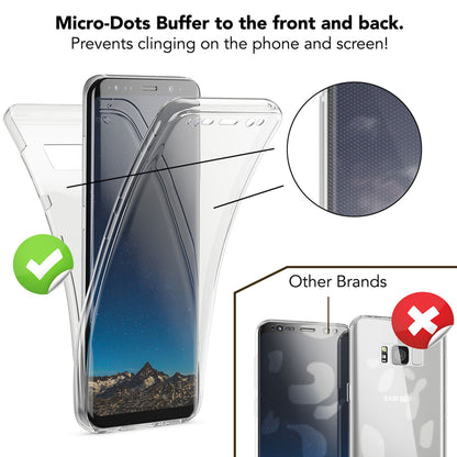 NALIA 360 Grad Hülle kompatibel mit Samsung Galaxy S8 Plus, Full Cover Rundum Doppel-Schutz Handyhülle Dünn, Ganzkörper Silikon Case Transparente Schutzhülle Vorne & Hinten Schale