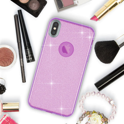 NALIA Glitzerhülle für iPhone X / XS – Funkelnder Glitzer-Look & Grip – SHINEPOP (Silikon Case) – Marke aus Berlin
