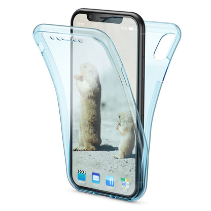 NALIA 360 Grad Handyhülle kompatibel mit Apple iPhone X XS, Full-Cover vorne hinten Hülle Doppel-Schutz, Dünn Ganzkörper Case Silikon Etui Handytasche Displayschutz Rückseite