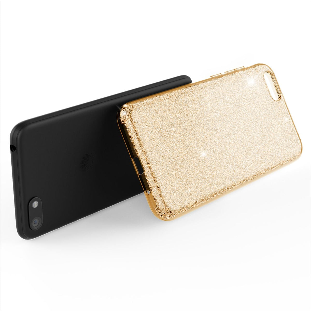 NALIA Glitzerhülle für Huawei Y5 (2018) – Funkelnder Glitzer-Look & Grip – SHINEPOP (Silikon Case) – Marke aus Berlin
