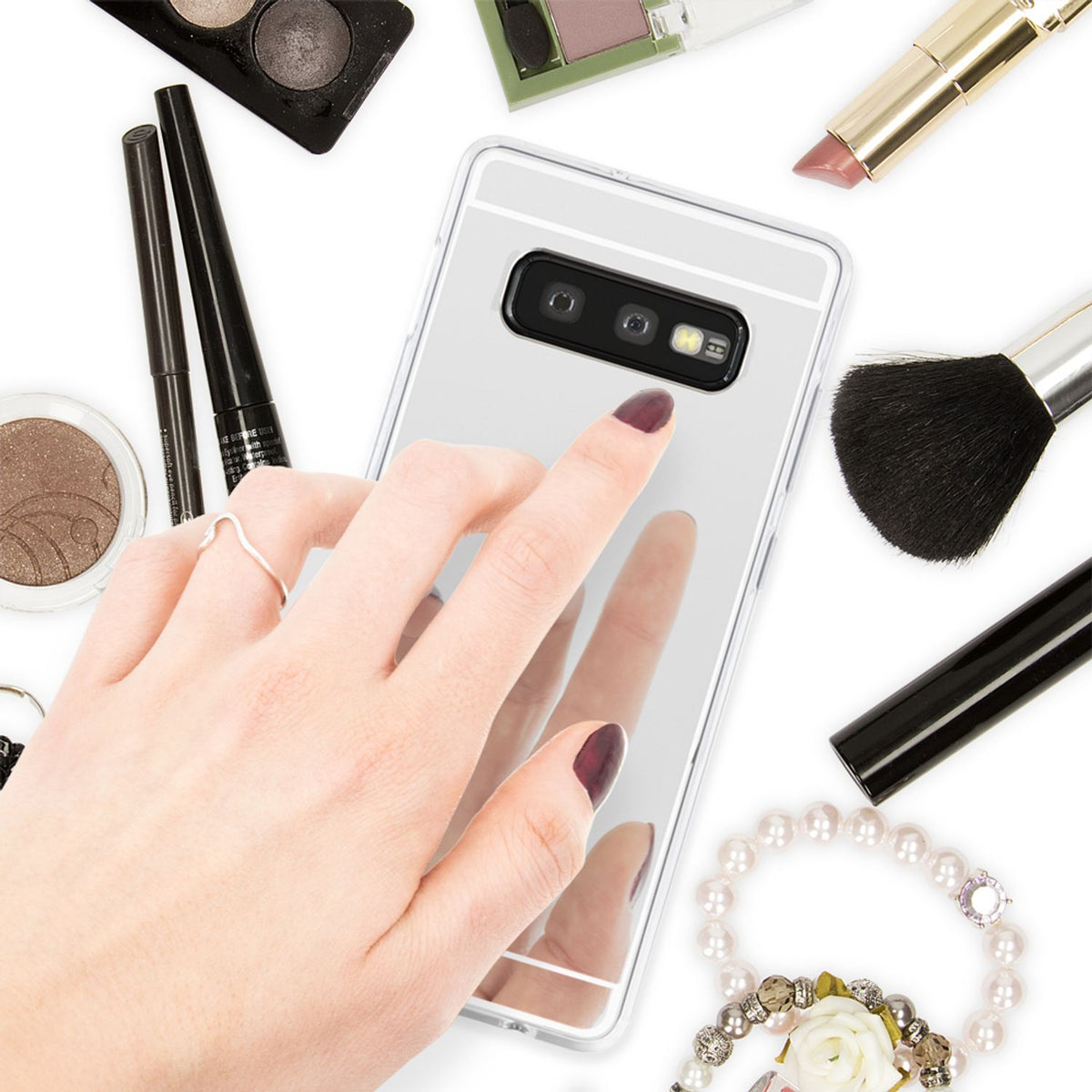 NALIA Spiegel Hülle kompatibel mit Samsung Galaxy S10e, Ultra-Slim Handyhülle Mirror TPU Silikon Case, Schutz-Hülle Dünn Back-Cover Verspiegelt, Handy-Tasche Bumper Smart-Phone Etui