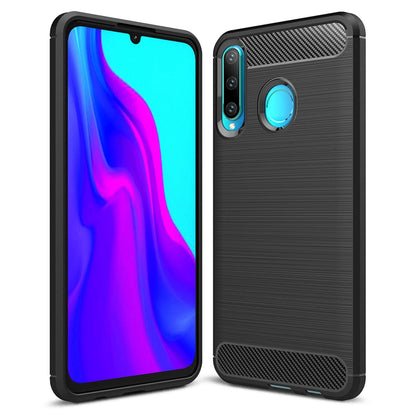 NALIA Silikonhülle für Huawei P30 Lite – Rutschfest & Matt – VORTEX (Gebürstete Optik & Carbon Design) – Marke aus Berlin