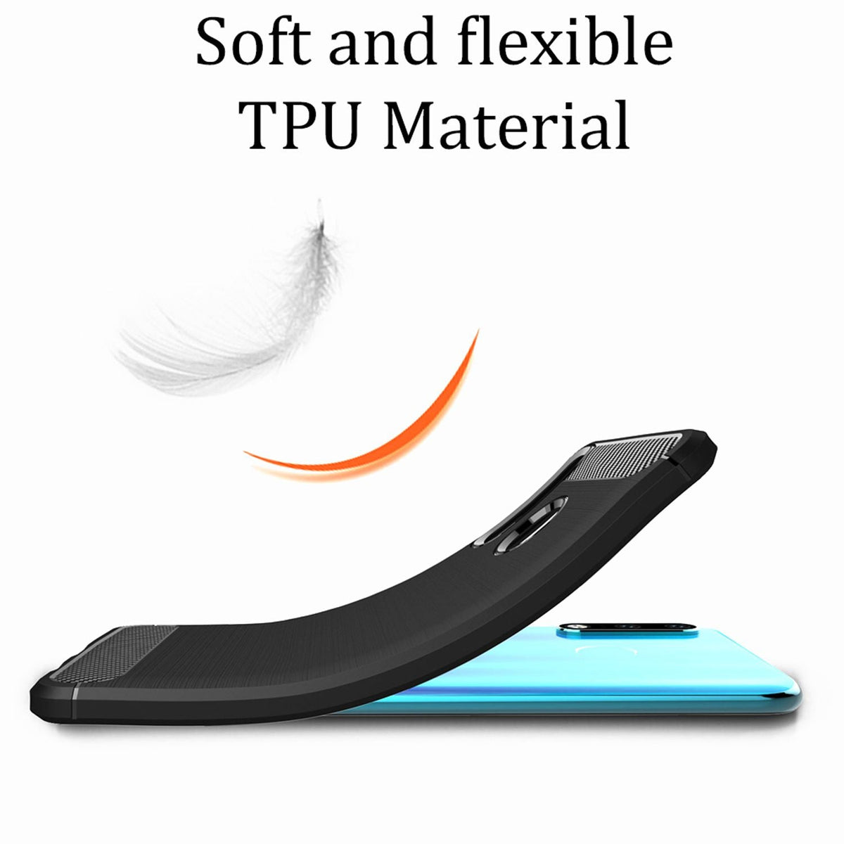 NALIA Silikonhülle für Huawei P30 Lite – Rutschfest & Matt – VORTEX (Gebürstete Optik & Carbon Design) – Marke aus Berlin