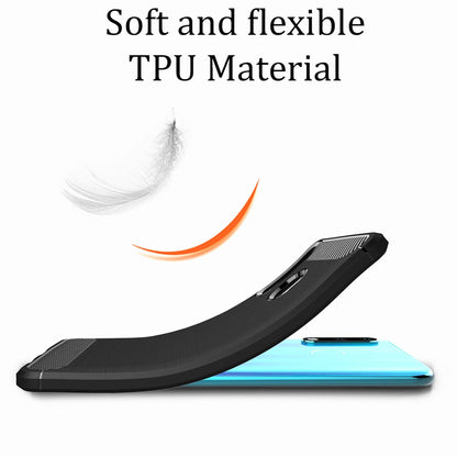 NALIA Silikonhülle für Huawei P30 Lite – Rutschfest & Matt – VORTEX (Gebürstete Optik & Carbon Design) – Marke aus Berlin