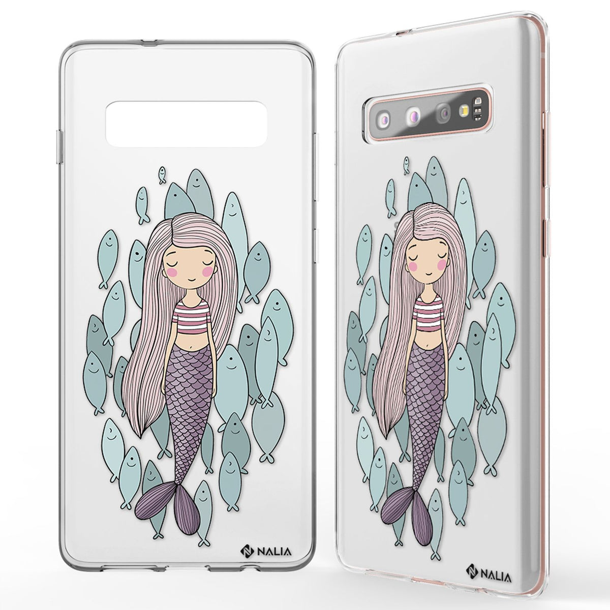 NALIA Handyhülle kompatibel mit Samsung Galaxy S10 Plus, Slim Silikon Hülle Motiv Case Cover Crystal Schutzhülle Durchsichtig Etui Handy-Tasche Backcover Transparent Bumper