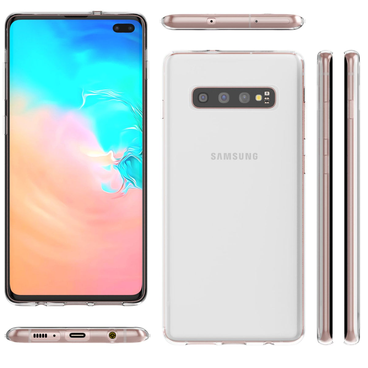 NALIA Handyhülle kompatibel mit Samsung Galaxy S10 Plus, Slim Silikon Hülle Motiv Case Cover Crystal Schutzhülle Durchsichtig Etui Handy-Tasche Backcover Transparent Bumper