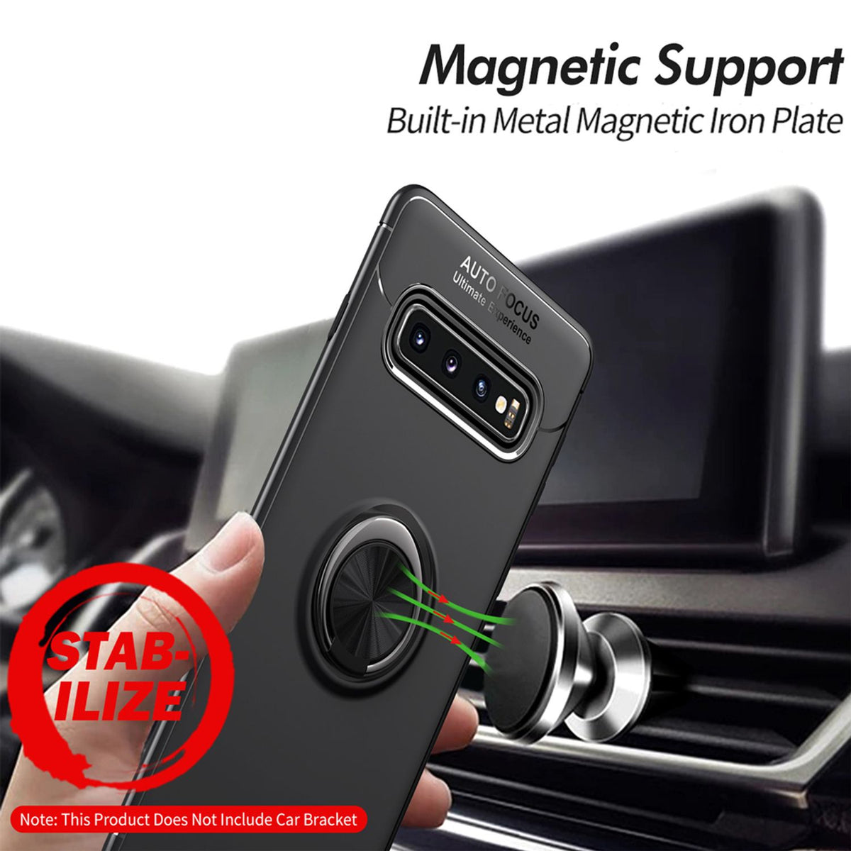 NALIA Ringhülle für Samsung Galaxy S10 – Ring-Ständer 360° & für Magnet-Halter – GRIP360 (Mattiertes Silikon Case) – Marke aus Berlin