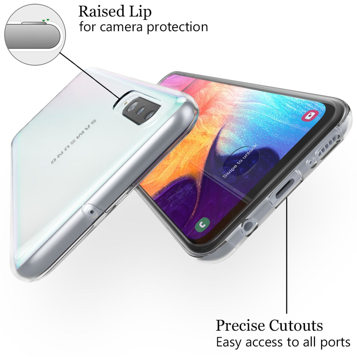 NALIA 360° Hülle für Samsung Galaxy A50 – Vorne & Hinten Schutz – 360GUARD (Full-Body Case) – Marke aus Berlin