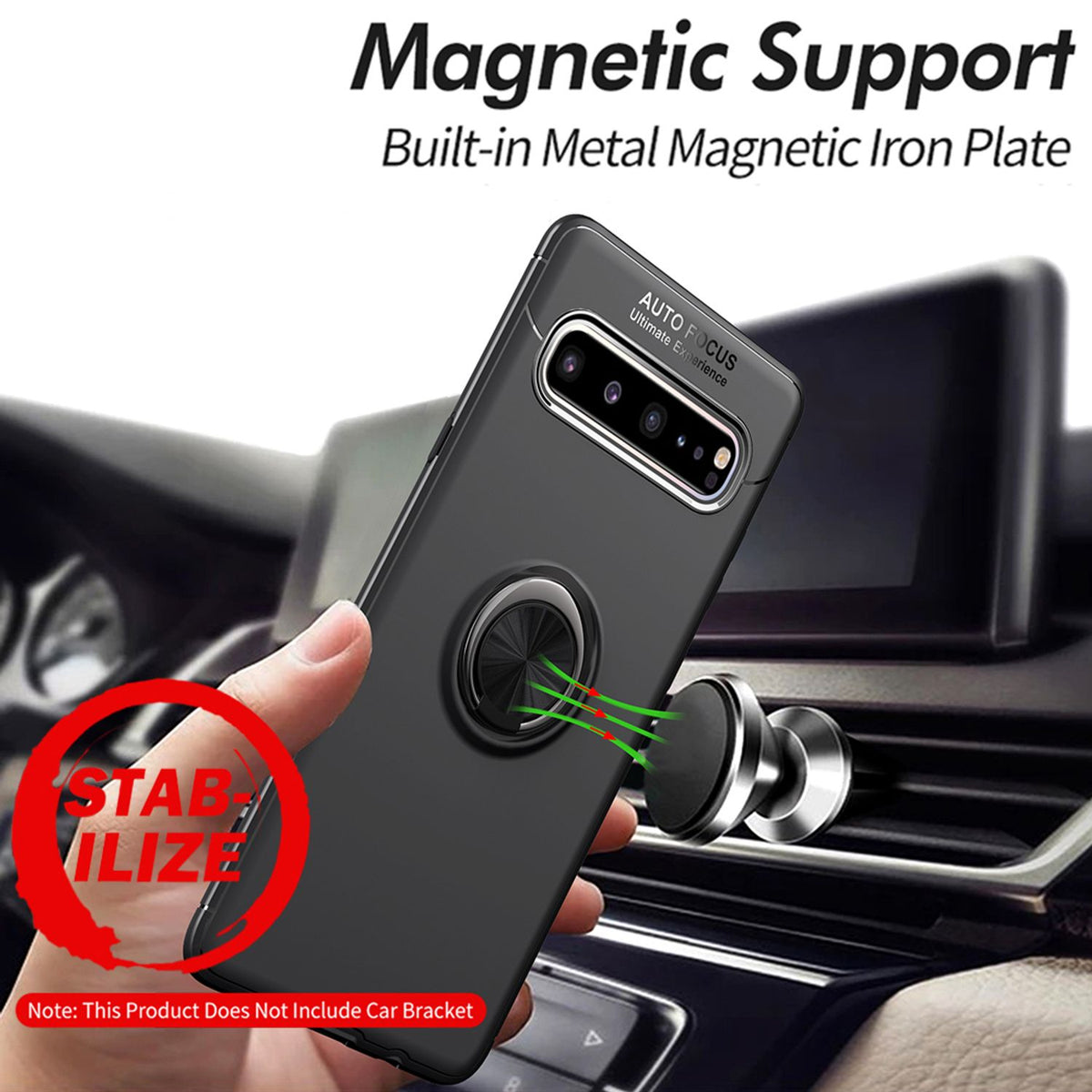 NALIA Ring Hülle kompatibel mit Samsung Galaxy S10 5G, Silikon Handyhülle mit 360 Grad Finger-Halter für magnetische KFZ-Halterung, Schutzhülle Cover Phone Case Handy-Tasche Etui