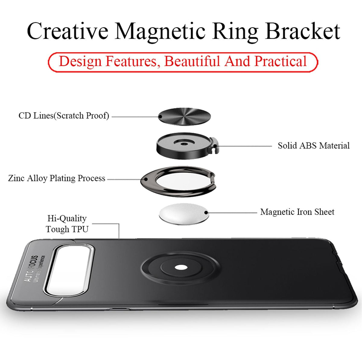 NALIA Ring Hülle kompatibel mit Samsung Galaxy S10 5G, Silikon Handyhülle mit 360 Grad Finger-Halter für magnetische KFZ-Halterung, Schutzhülle Cover Phone Case Handy-Tasche Etui