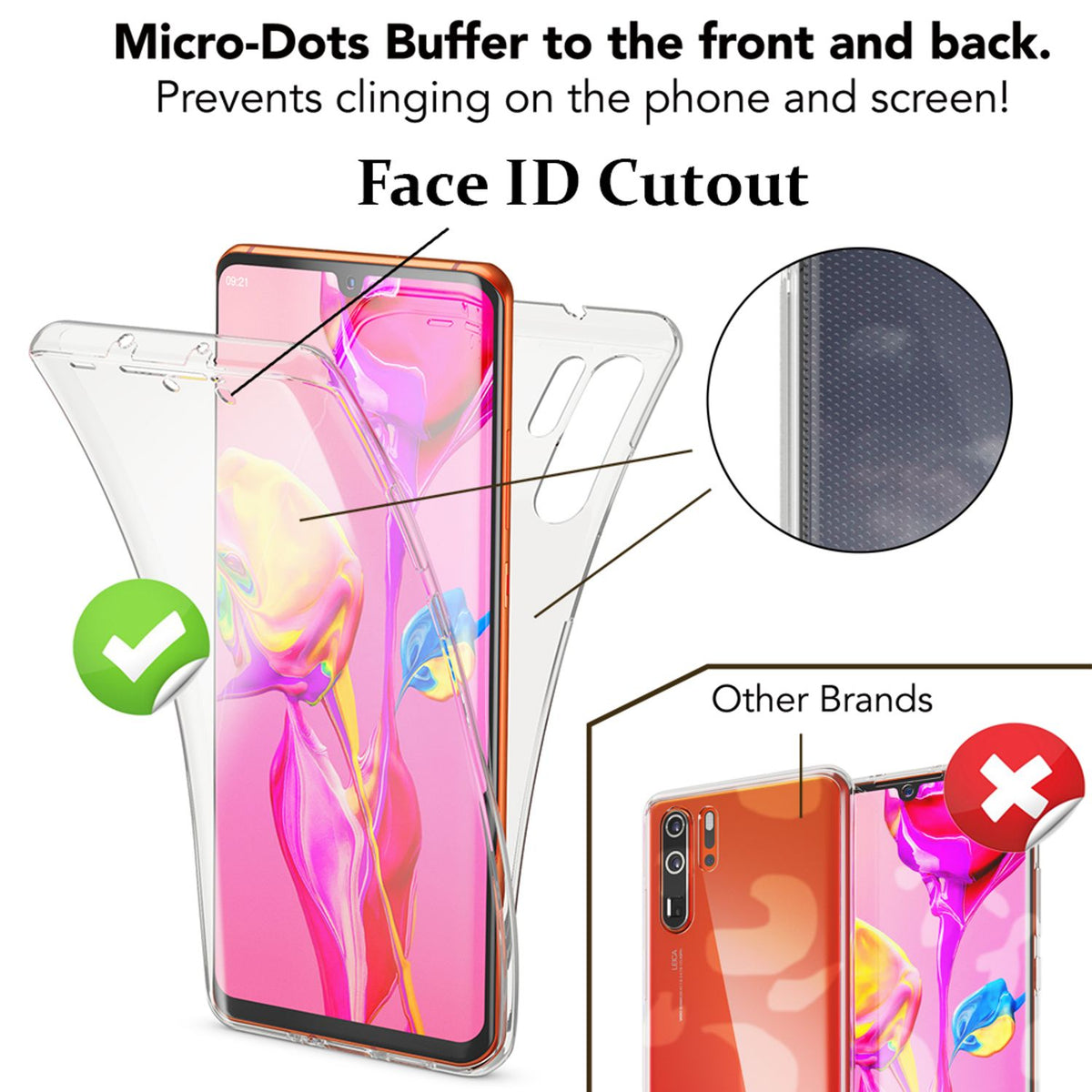 NALIA 360 Grad Handyhülle kompatibel mit Huawei P30 Pro, Dünne Full-Body Silikon Hülle Rundum Cover Case, Ultra-Slim Schutzhülle Handy-Tasche, Phone Komplett-Schutz & Displayschutz