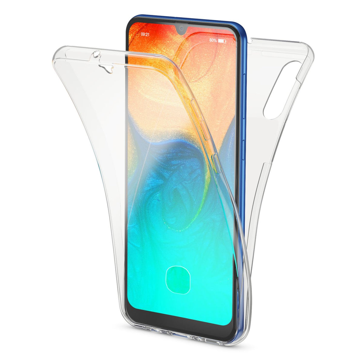 NALIA 360 Grad Handyhülle kompatibel mit Samsung Galaxy A50, Dünne Full-Body Silikon Hülle Rundum Cover Case, Ultra-Slim Schutzhülle Handy-Tasche, Komplett-Schutz & Displayschutz