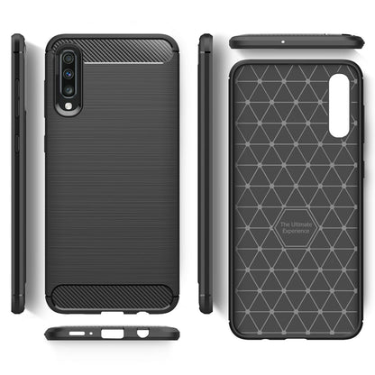 NALIA Silikonhülle für Samsung Galaxy A50 – Rutschfest & Matt – VORTEX (Gebürstete Optik & Carbon Design) – Marke aus Berlin