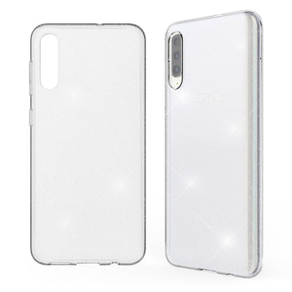 NALIA Glitzerhülle für Samsung Galaxy A70 – Funkelndes Silikon Case – DAZZLIN (Transparent & Stoßfest) – Marke aus Berlin