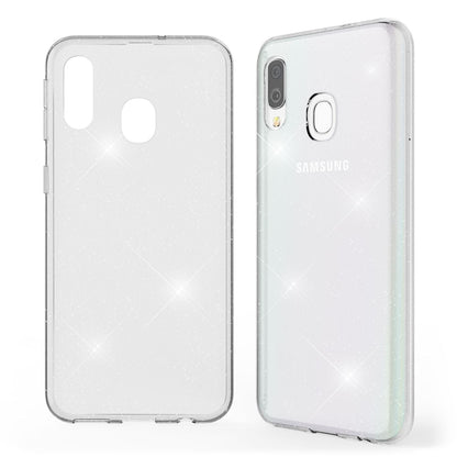 NALIA Glitzerhülle für Samsung Galaxy A20e – Funkelndes Silikon Case – DAZZLIN (Transparent & Stoßfest) – Marke aus Berlin