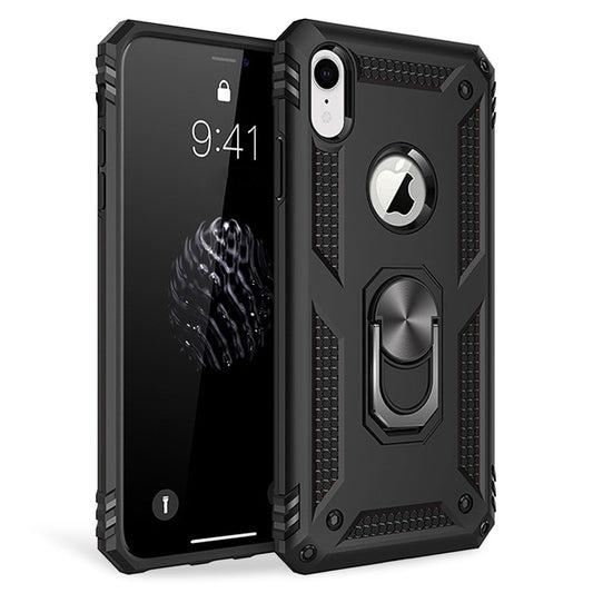 NALIA Panzerhülle für iPhone XR – Ring-Ständer 360° & Magnet-Halterung Kompatibel – RINGDEFEND (Stoßfestes Outdoor Case) – Marke aus Berlin