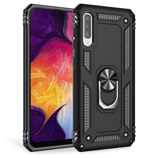 NALIA Ring Hülle kompatibel mit Samsung Galaxy A50, Stoßfeste Handyhülle für magnetische KFZ-Halterung mit 360 Grad Finger-Halter, Schutzhülle mit Silikon Cover Innen & Hardcase Bumper