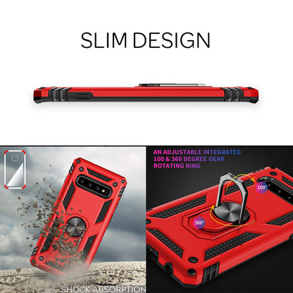 NALIA Panzerhülle für Samsung Galaxy S10 – Ring-Ständer 360° & Magnet-Halterung Kompatibel – RINGDEFEND (Stoßfestes Outdoor Case) – Marke aus Berlin
