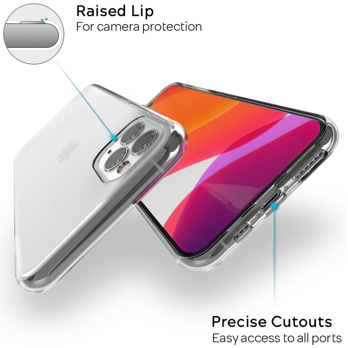 NALIA Transparente Silikonhülle für iPhone 11 Pro – Anti-Gelb & Rutschfest – GLAZE (Handyhülle Kristallklar, Schlank & Stoßfest) – Marke aus Berlin
