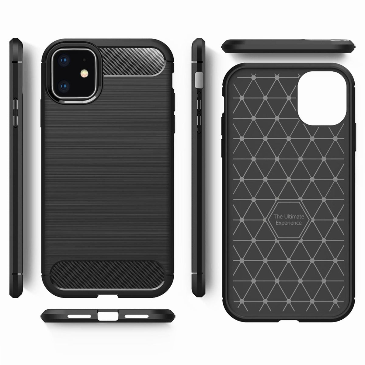 NALIA Design Case kompatibel mit Apple iPhone 11 Hülle, Karbon Optik Stylische Handyhülle Stoßfeste Silikon Schutzhülle, Dünne Handy-Tasche Phone Cover Bumper Soft Skin Etui Kratzfest