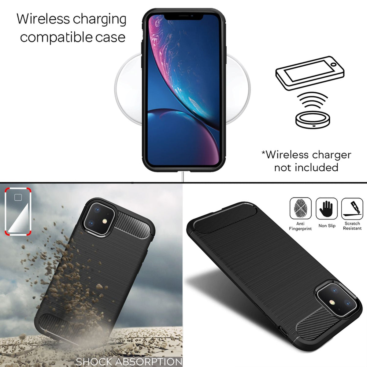 NALIA Design Case kompatibel mit Apple iPhone 11 Hülle, Karbon Optik Stylische Handyhülle Stoßfeste Silikon Schutzhülle, Dünne Handy-Tasche Phone Cover Bumper Soft Skin Etui Kratzfest