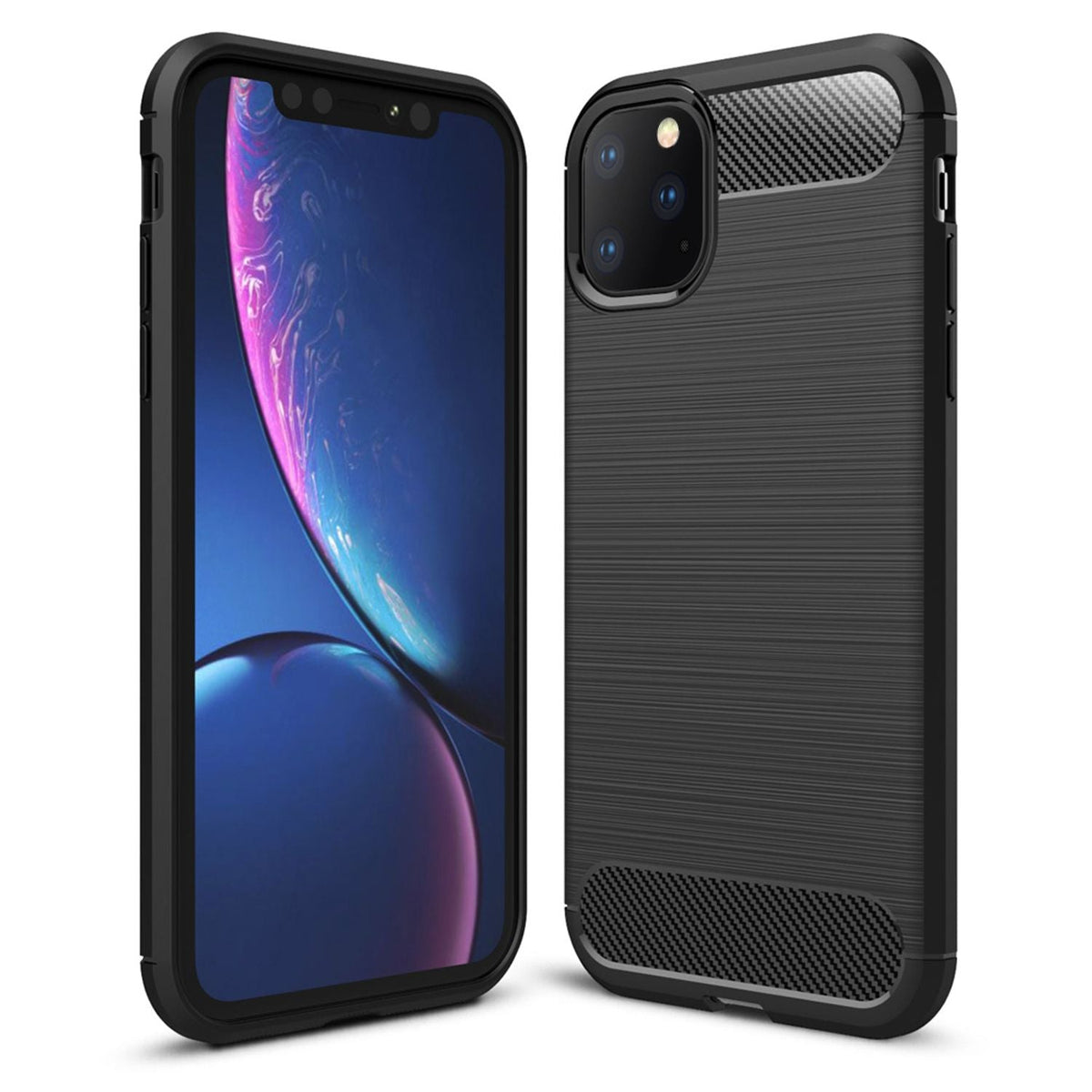NALIA Design Case kompatibel mit Apple iPhone 11 Pro Hülle, Karbon Optik Stylische Handyhülle Stoßfeste Silikon Schutzhülle, Dünne Handy-Tasche Phone Cover Bumper Soft Skin Kratzfest