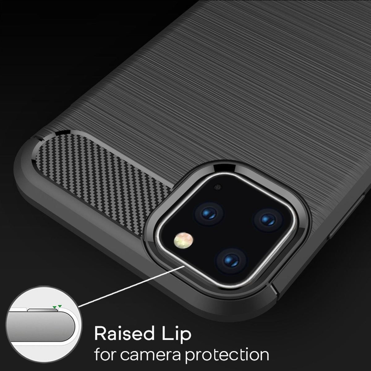 NALIA Design Case kompatibel mit Apple iPhone 11 Pro Hülle, Karbon Optik Stylische Handyhülle Stoßfeste Silikon Schutzhülle, Dünne Handy-Tasche Phone Cover Bumper Soft Skin Kratzfest